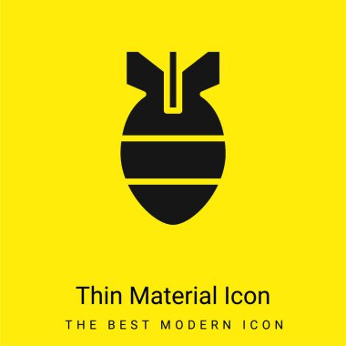 Bomb minimal bright yellow material icon clipart