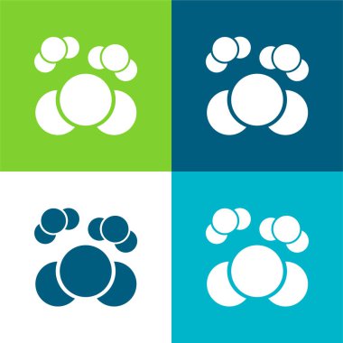 Atomlar Düz 4 renk en küçük simge kümesi