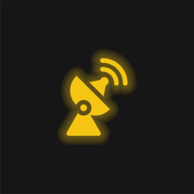 Antenna yellow glowing neon icon clipart