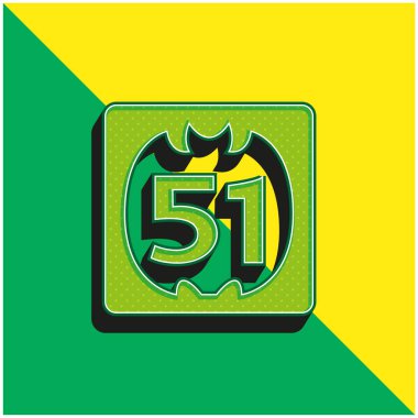 Sosyal Logo Yeşil ve Sarı 3D vektör simgesi üzerine 51