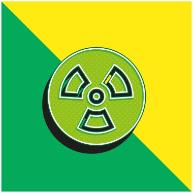 Biyolojik Tehlike Yeşil ve Sarı Modern 3D vektör simgesi logosu