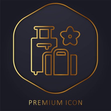 Bagaj altın çizgisi prim logosu veya simgesi