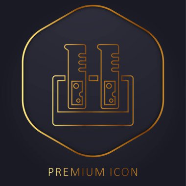 Beaker Glass Altın Hat prim logosu veya simgesi