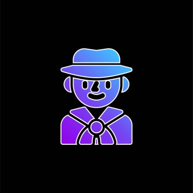 Boy Scout blue gradient vector icon clipart