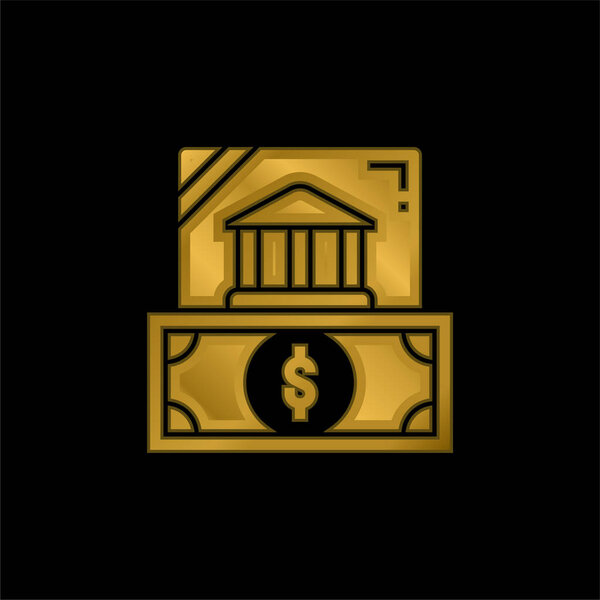 Bond gold plated metalic icon or logo vector