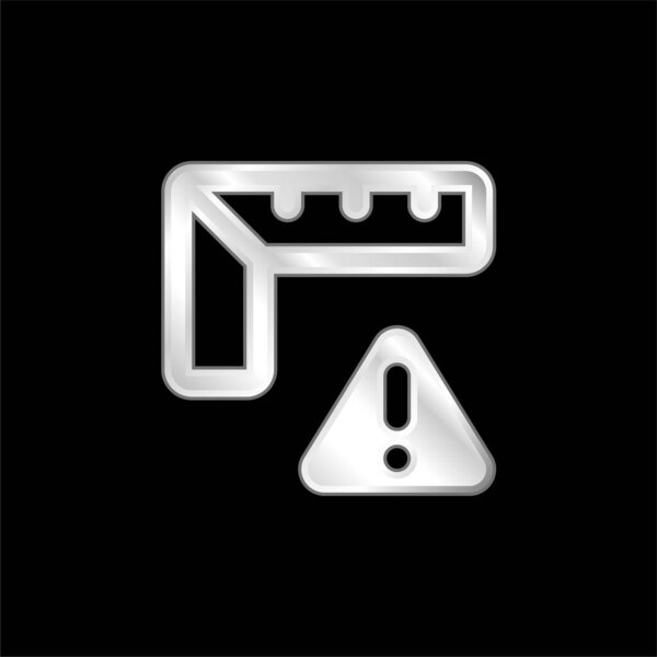 Alert silver plated metallic icon