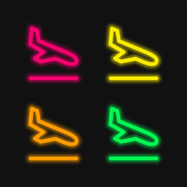 Rerival four color glowing neon vector icon