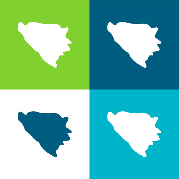 Bosnia And Herzegovina Flat four color minimal icon set