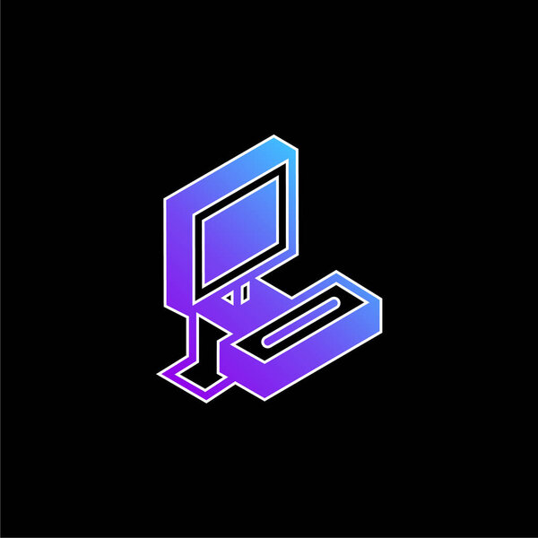 Atari blue gradient vector icon