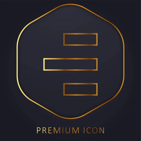 Uitlijning Aan Rechterkant Gouden Lijn Premium Logo Pictogram — Stockvector