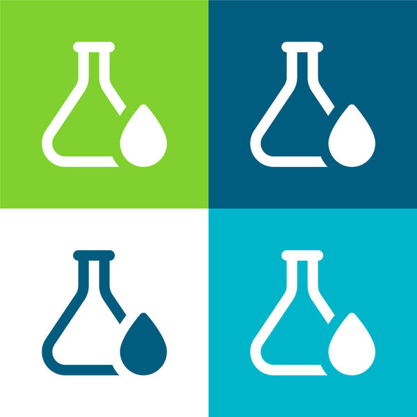 Blood Drop Flat four color minimal icon set