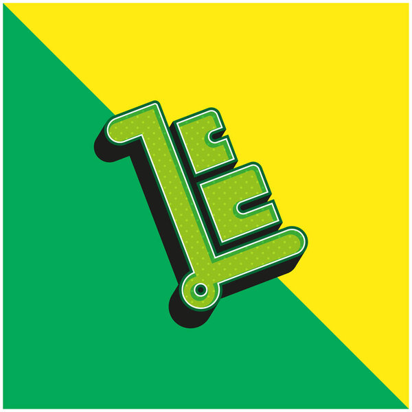 Box Green and yellow modern 3d vector icon logo