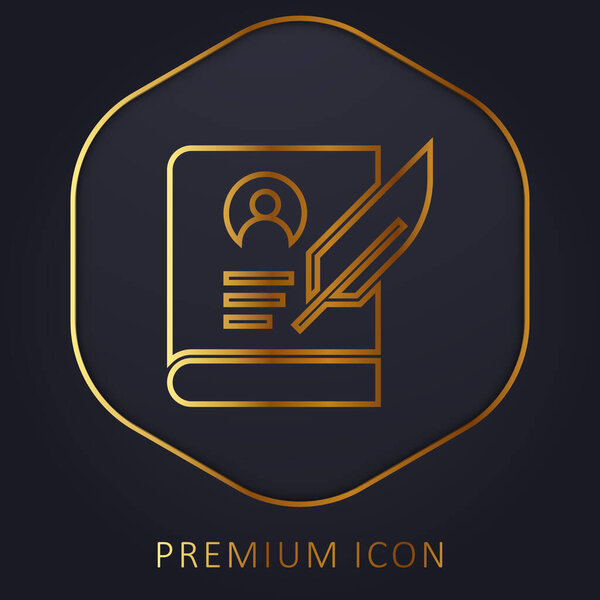 Биография Золотая линия премиум логотип или значок