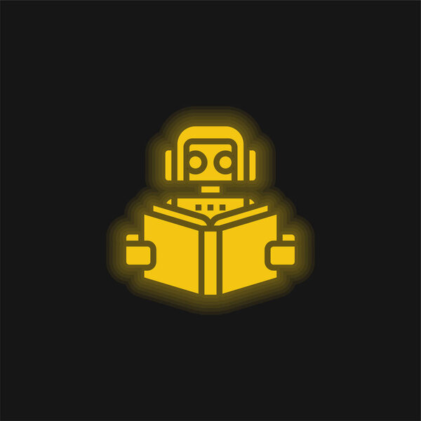 Желтый светящийся неоновый значок