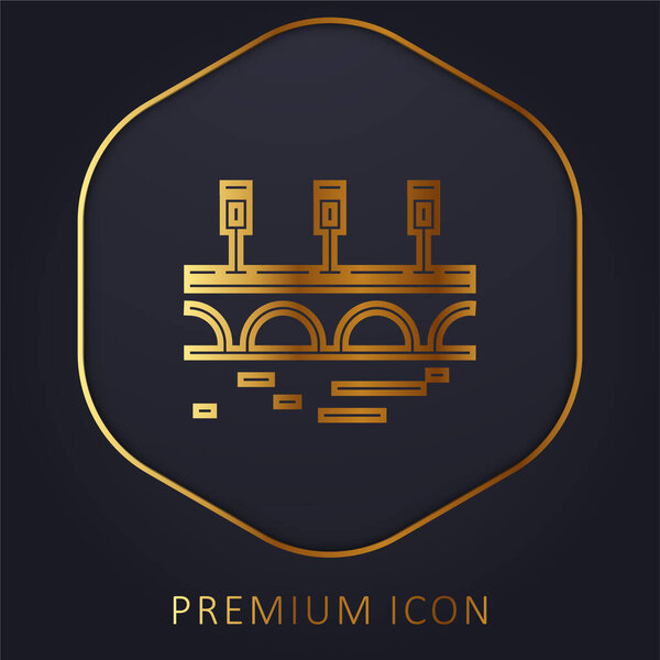 Золотая линия моста, логотип или иконка