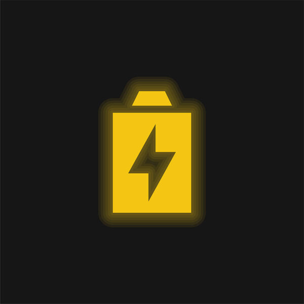 Желтый светящийся значок батареи