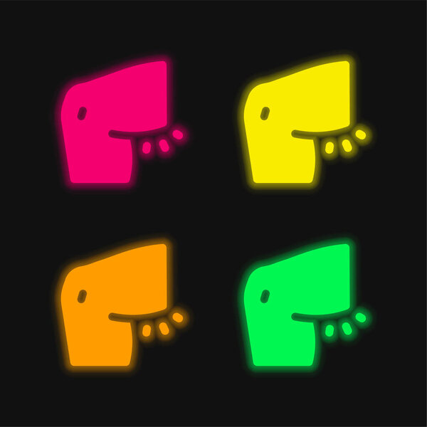Arm four color glowing neon vector icon