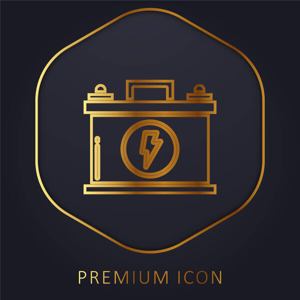 Battery golden line premium logo or icon