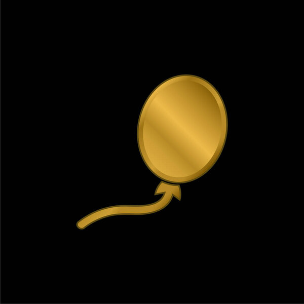 Black Balloon Shape gold plated metalic icon or logo vector