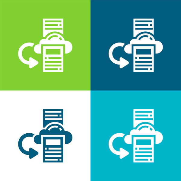 Резервное копирование Четырехцветный минимальный набор значков