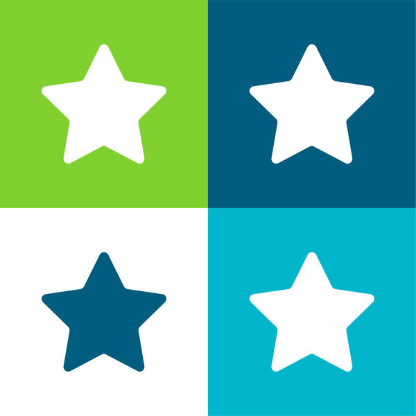 Закладка Star Flat четыре цвета минимальный набор значков