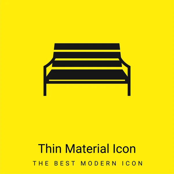 Bench Minimal Bright Yellow Material Icon — Stock Vector