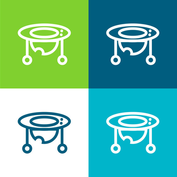 Baby Walker Flat четыре цвета минимальный набор значков