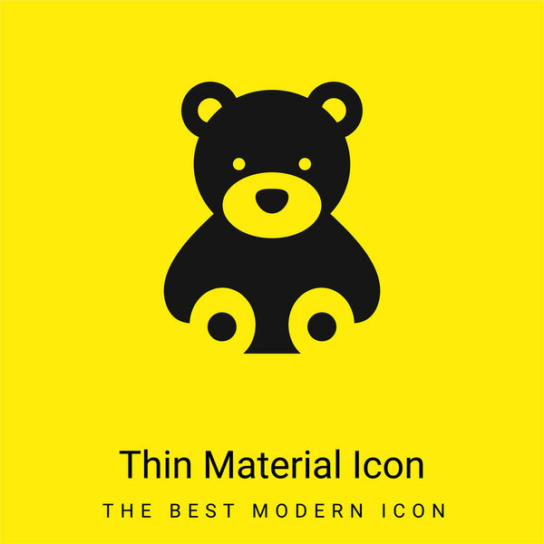 Oso Mínimo Icono Material Amarillo Brillante — Vector de stock