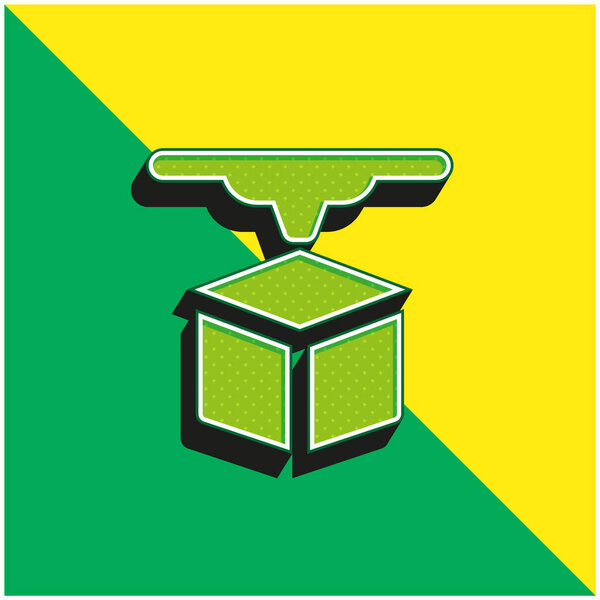 3d Printer Green and yellow modern 3d vector icon logo