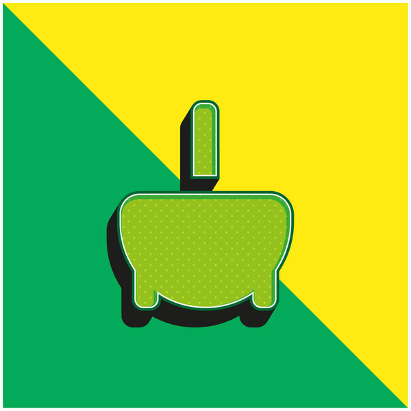 Bathtub Green and yellow modern 3d vector icon logo