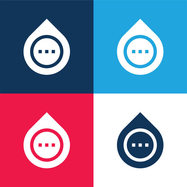 Кровавый синий и красный четыре цвета минимальный набор значков