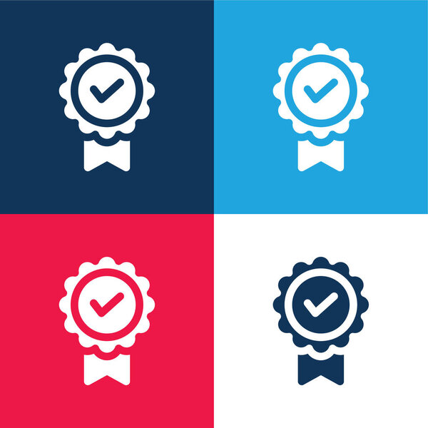 Значок синий и красный четыре цвета минимальный набор значков