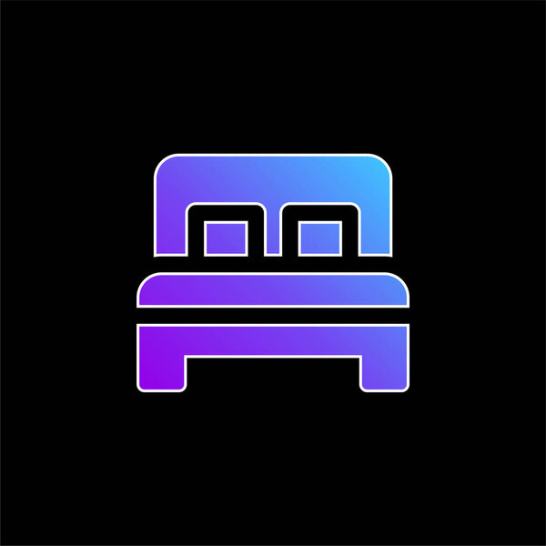 Bed blue gradient vector icon