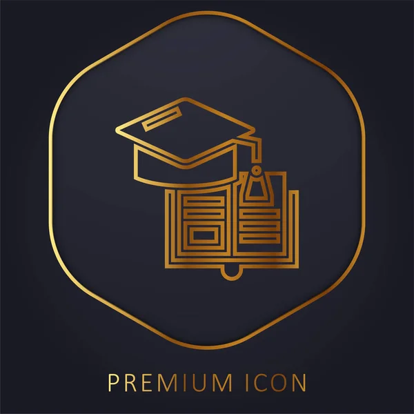 stock vector Book golden line premium logo or icon