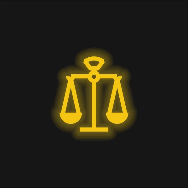 Balance Yellow Glowing Neon Icon — Stock Vector