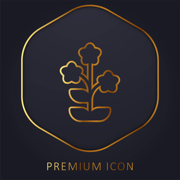 Alpine Forget Me Not golden line premium logo or icon