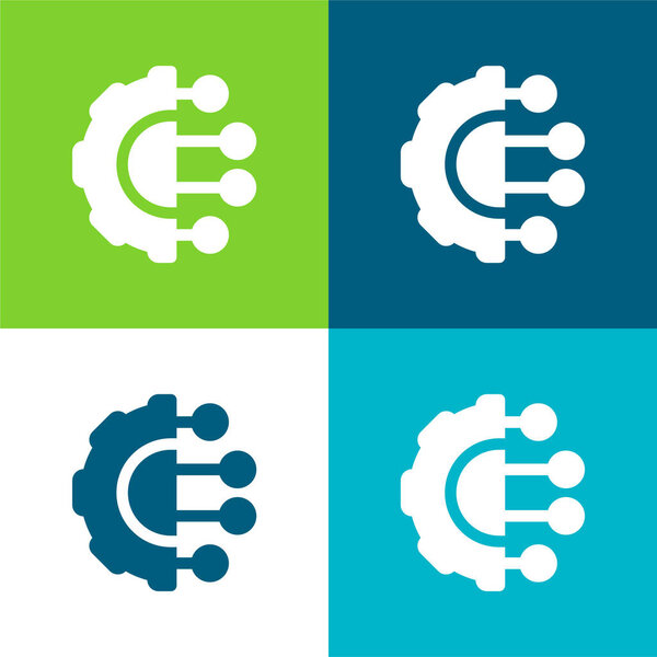 Artificial Intelligence Flat four color minimal icon set