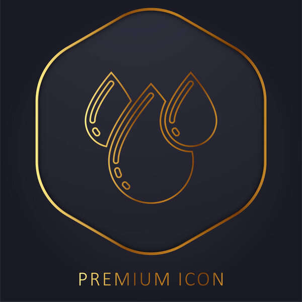Blood Donation golden line premium logo or icon