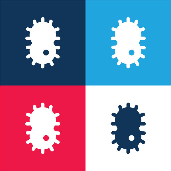 Bacteria blue and red four color minimal icon set