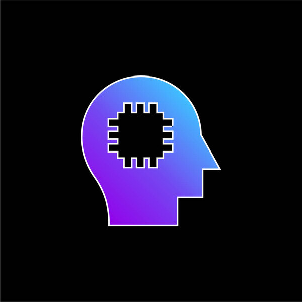 Значок синего градиента мозга