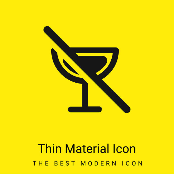 Запрет на алкогольные напитки минимальный ярко-желтый значок материала