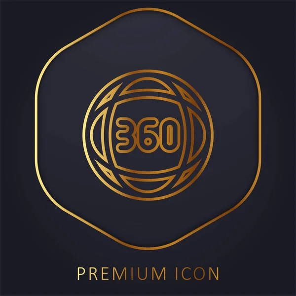 stock vector 360 Degrees golden line premium logo or icon