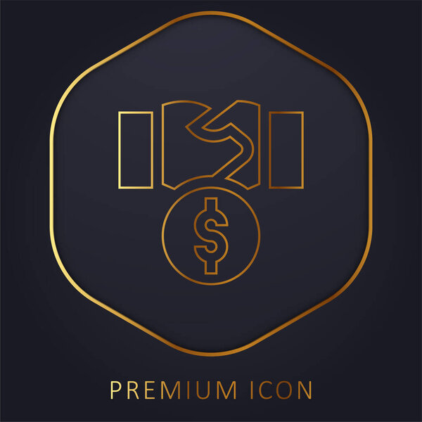 Bribery golden line premium logo or icon
