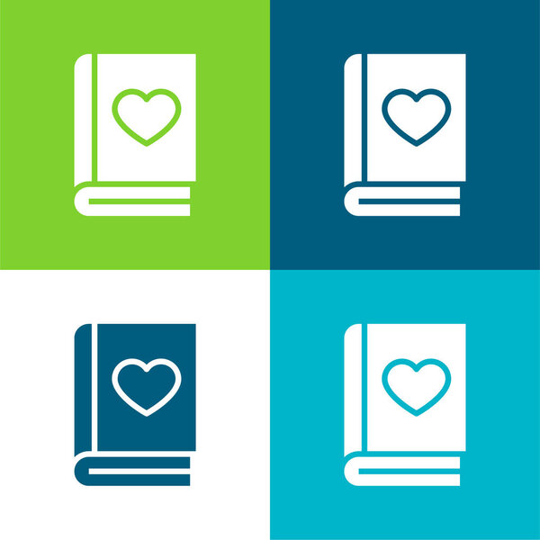 Книга Плоский четырехцветный минимальный набор значков