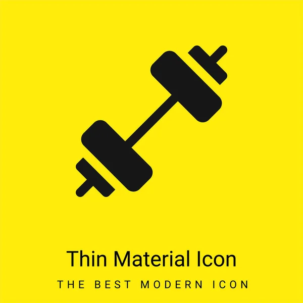 Barbell Minimalna Jasnożółta Ikona Materiału — Wektor stockowy