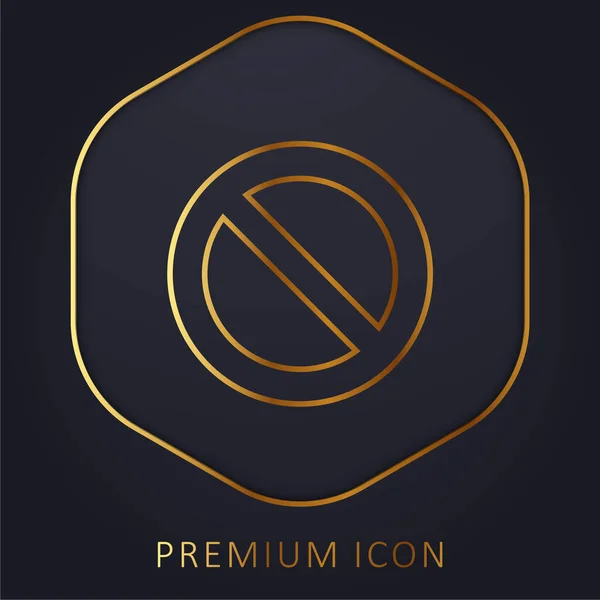 Banido Sinal Dourado Linha Premium Logotipo Ícone — Vetor de Stock