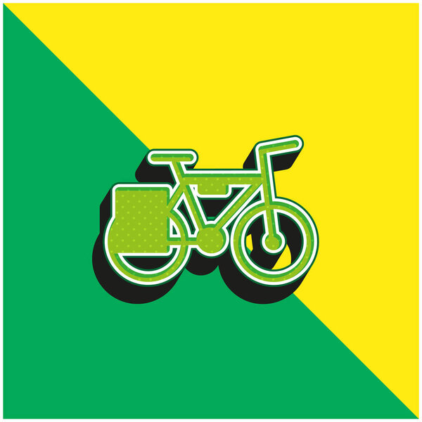 Bicycle Green and yellow modern 3d vector icon logo