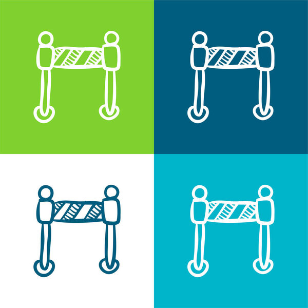 Barrier Construction Limit Tool Flat four color minimal icon set
