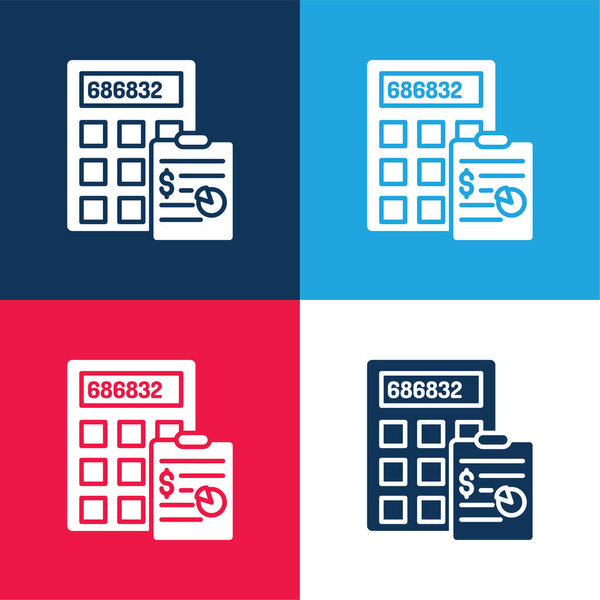 Учетная запись синий и красный четыре цвета минимальный набор значков