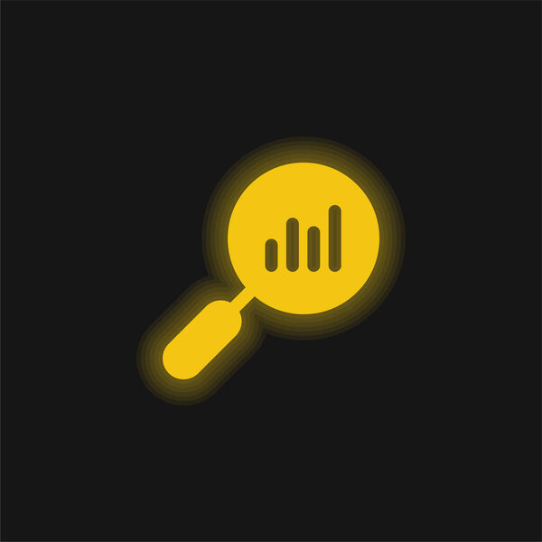 Analytics yellow glowing neon icon